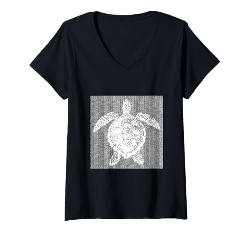 Damen Abstrakte Schildkröte Meerestier Schildkröten Liebhaber Haustier Ozean T-Shirt mit V-Ausschnitt Damen Abstrakte Schildkröte Meerestier Schildkröten Liebhaber Haustier Ozean T-Shirt mit V-Ausschnitt von Cute Turtle and Turtle Lover Designs