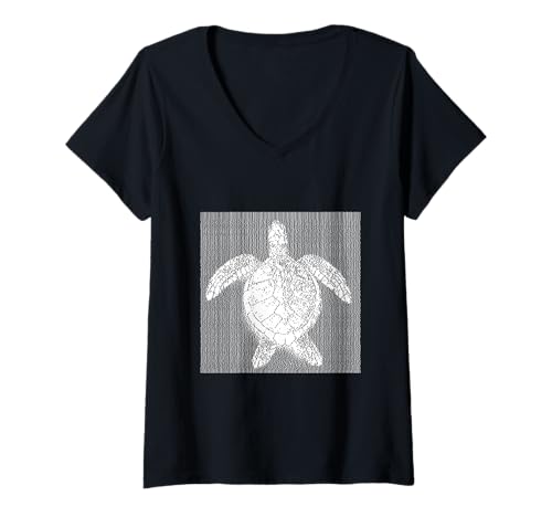 Damen Abstrakte Schildkröte Meerestier Schildkröten Liebhaber Haustier Ozean T-Shirt mit V-Ausschnitt Damen Abstrakte Schildkröte Meerestier Schildkröten Liebhaber Haustier Ozean T-Shirt mit V-Ausschnitt von Cute Turtle and Turtle Lover Designs