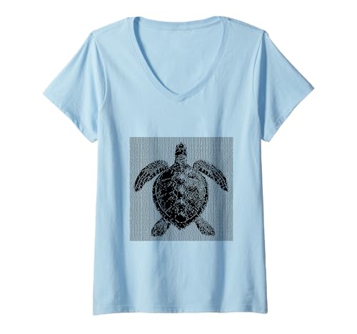 Damen Retro Schildkröten-Design Turtles Lover Pet T-Shirt mit V-Ausschnitt Damen Retro Schildkröten-Design Turtles Lover Pet T-Shirt mit V-Ausschnitt von Cute Turtle and Turtle Lover Designs