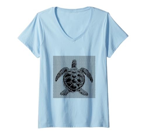 Damen Retro Schildkröten-Design Turtles Lover Pet T-Shirt mit V-Ausschnitt Damen Retro Schildkröten-Design Turtles Lover Pet T-Shirt mit V-Ausschnitt von Cute Turtle and Turtle Lover Designs