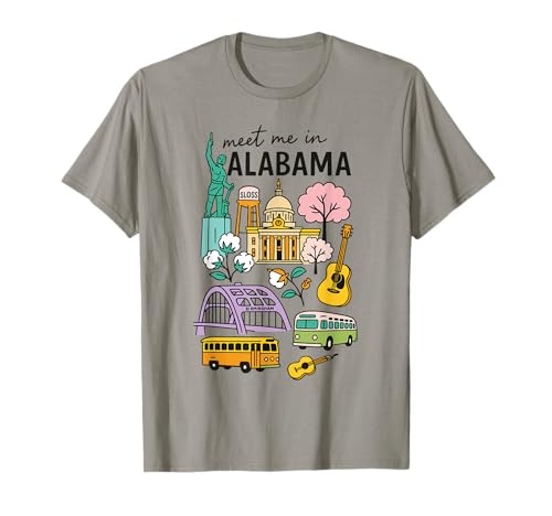 Meet me in Alabama - Süßes USA Reise Retro Design für Frauen T-Shirt Meet me in Alabama - Süßes USA Reise Retro Design für Frauen T-Shirt von Cute USA State Travel Outfit Women Girls