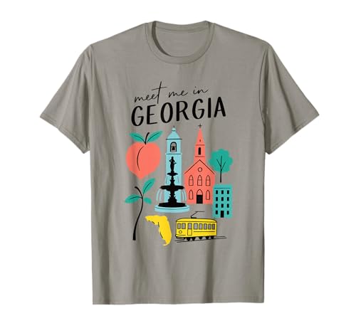 Meet me in Georgia - Süßes USA Reise Retro Design für Frauen T-Shirt Meet me in Georgia - Süßes USA Reise Retro Design für Frauen T-Shirt von Cute USA State Travel Outfit Women Girls