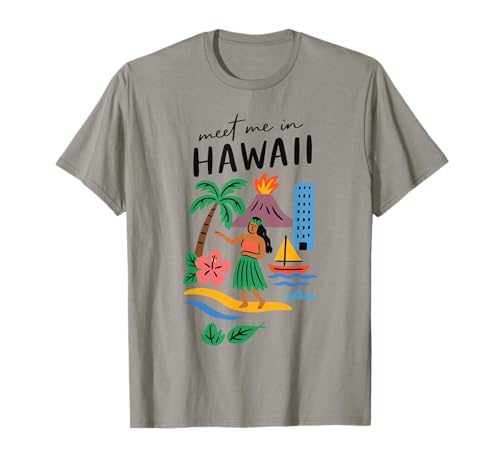 Meet me in Hawaii - Süßes USA Reise Retro Design für Frauen T-Shirt Meet me in Hawaii - Süßes USA Reise Retro Design für Frauen T-Shirt von Cute USA State Travel Outfit Women Girls