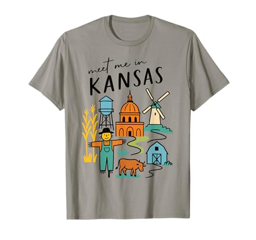 Meet me in Kansas - Süßes USA Reise Retro Design für Frauen T-Shirt Meet me in Kansas - Süßes USA Reise Retro Design für Frauen T-Shirt von Cute USA State Travel Outfit Women Girls