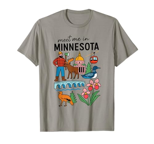 Meet me in Minnesota Süßes USA Reise Retro Design für Frauen T-Shirt Meet me in Minnesota Süßes USA Reise Retro Design für Frauen T-Shirt von Cute USA State Travel Outfit Women Girls
