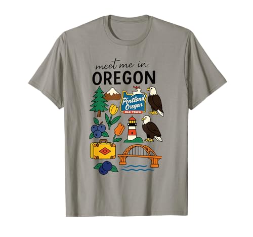 Meet me in Oregon - Süßes USA Reise Retro Design für Frauen T-Shirt Meet me in Oregon - Süßes USA Reise Retro Design für Frauen T-Shirt von Cute USA State Travel Outfit Women Girls