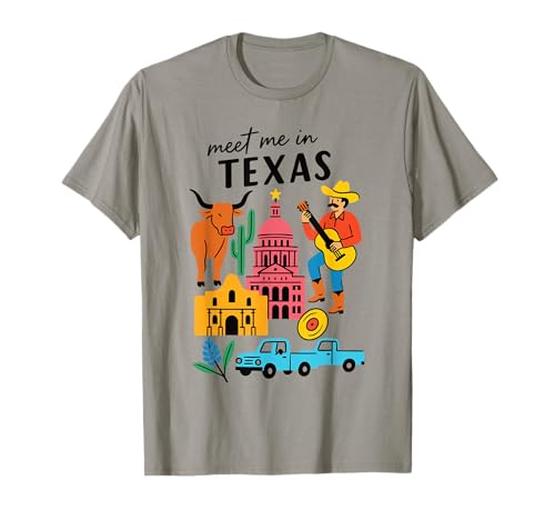 Meet me in Texas - Süßes USA Reise Retro Design für Frauen T-Shirt Meet me in Texas - Süßes USA Reise Retro Design für Frauen T-Shirt von Cute USA State Travel Outfit Women Girls