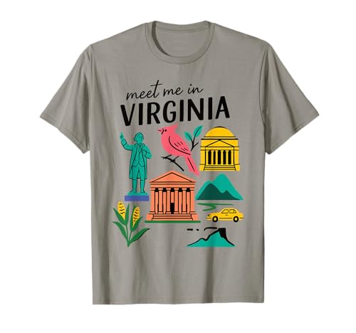 Meet me in Virginia Süßes USA Reise Retro Design für Frauen T-Shirt Meet me in Virginia Süßes USA Reise Retro Design für Frauen T-Shirt von Cute USA State Travel Outfit Women Girls