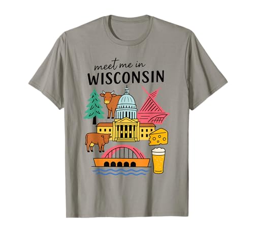 Meet me in Wisconsin Süßes USA Reise Retro Design Frauen T-Shirt Meet me in Wisconsin Süßes USA Reise Retro Design Frauen T-Shirt von Cute USA State Travel Outfit Women Girls