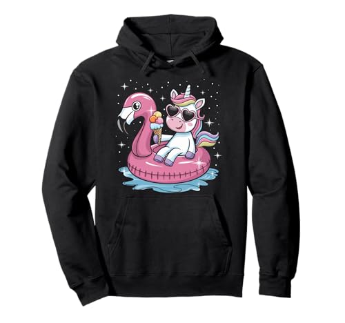 Einhorn Flamingo Float Pool Party EIS Mädchen Bday Squad Pullover Hoodie Einhorn Flamingo Float Pool Party EIS Mädchen Bday Squad Pullover Hoodie von Cute Unicorn Flamingo Float Summer Fun Women Mom