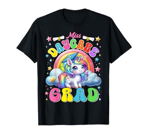 Kids Miss Daycare Grade Graduation Cute Unicorn Rainbow Girls T-Shirt Kids Miss Daycare Grade Graduation Cute Unicorn Rainbow Girls T-Shirt von Cute Unicorn Miss Grad Last Day School Graduation
