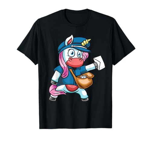 Postarbeiter Einhorn Frauen Mädchen Postfrau Geschenk T-Shirt von Cute Unicorn Postal Worker Tees