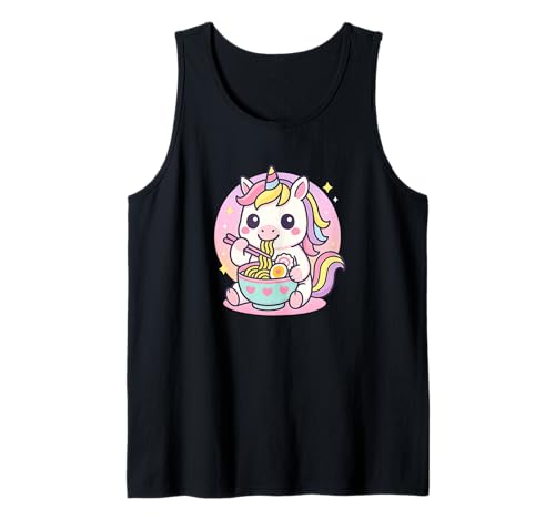 Einhorn Essen Ramen Kawaii Japanisches Essen Männer Frauen Kinder Tank Top von Cute Unicorn Ramen Noodles Lover Merch Gifts