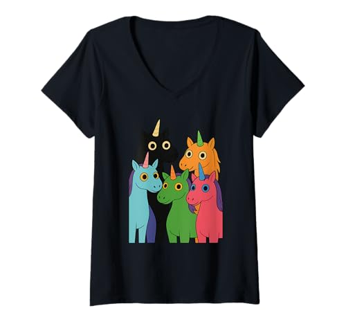 Damen Niedliche Einhörner – Jungen Mädchen Männer Frauen Kinder Erwachsene T-Shirt mit V-Ausschnitt Damen Niedliche Einhörner – Jungen Mädchen Männer Frauen Kinder Erwachsene T-Shirt mit V-Ausschnitt von Cute Unicorns Rainbow Shop