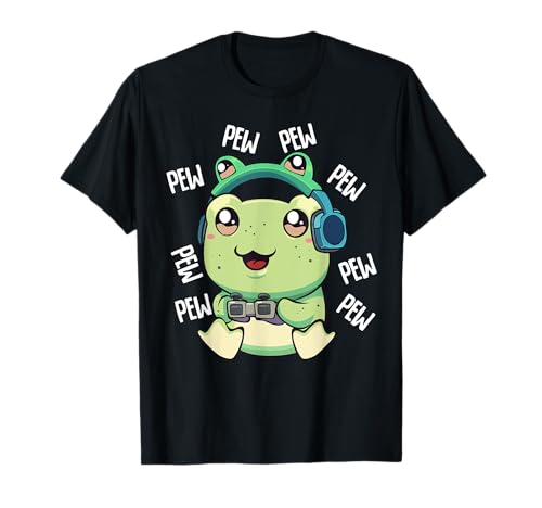 Anime Frosch Gaming für Videospiele Kinder Jungen Mädchen Gamer T-Shirt von Cute Video Gamer Frog