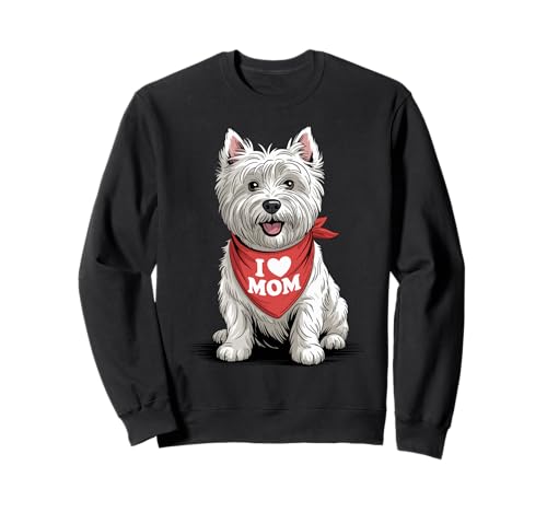 Ich Liebe Mama Westie Lover Hund Muttertag Sweatshirt von Cute West Highland White Terrier Mom Dog Lover