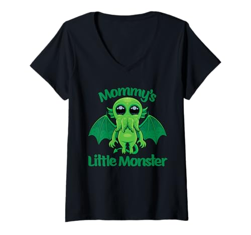 Damen Mommy's Little Monster – gruseliges süßes Meerestier-Design T-Shirt mit V-Ausschnitt Damen Mommy's Little Monster – gruseliges süßes Meerestier-Design T-Shirt mit V-Ausschnitt von Cute Whimsical Sea Creature Mommy’s Little Monster