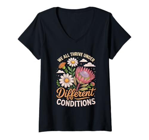 Damen Motivierendes inspirierendes Geschenk für Blumenliebhaber für Männer und Frauen T-Shirt mit V-Ausschnitt Damen Motivierendes inspirierendes Geschenk für Blumenliebhaber für Männer und Frauen T-Shirt mit V-Ausschnitt von Cute Wildflower Motivational Positive Quote Design