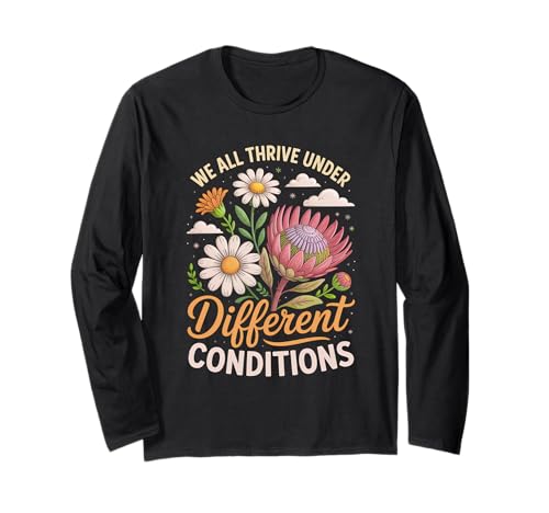 Motivierendes inspirierendes Geschenk für Blumenliebhaber für Männer und Frauen Langarmshirt von Cute Wildflower Motivational Positive Quote Design