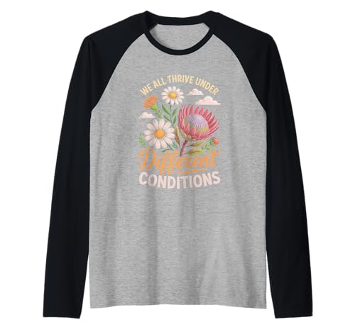 Motivierendes inspirierendes Geschenk für Blumenliebhaber für Männer und Frauen Raglan von Cute Wildflower Motivational Positive Quote Design