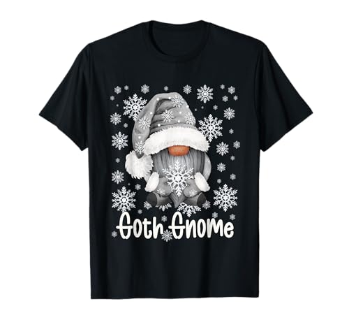 Niedlicher grauer Goth-Zwerg für Gothic- und Emo-Mädchen für den Winter T-Shirt von Cute Winter Gnomes For Christmas By MiGiLaMo