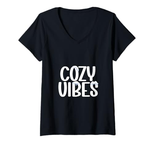 Damen Cozy Vibes! Winter Weihnachten Schnee T-Shirt mit V-Ausschnitt Damen Cozy Vibes! Winter Weihnachten Schnee T-Shirt mit V-Ausschnitt von Cute Winter and Christmas Designs
