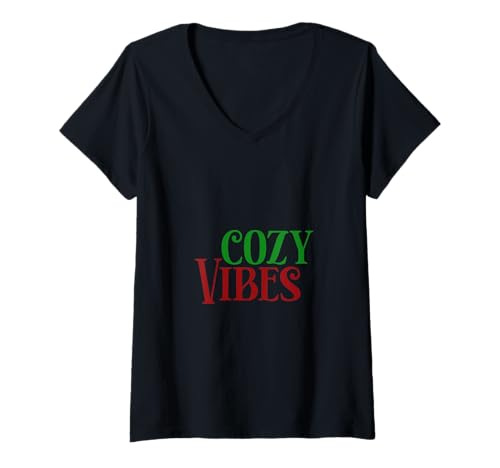 Damen Cozy Vibes! Winter Weihnachten Schnee T-Shirt mit V-Ausschnitt Damen Cozy Vibes! Winter Weihnachten Schnee T-Shirt mit V-Ausschnitt von Cute Winter and Christmas Designs