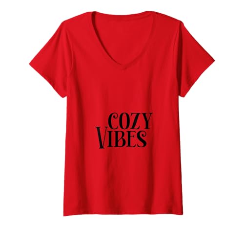 Damen Cozy Vibes! Winter Weihnachten Schnee T-Shirt mit V-Ausschnitt Damen Cozy Vibes! Winter Weihnachten Schnee T-Shirt mit V-Ausschnitt von Cute Winter and Christmas Designs