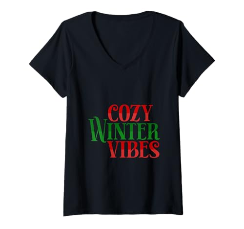 Damen Gemütliche Winterstimmung! Winter Weihnachten Schnee T-Shirt mit V-Ausschnitt Damen Gemütliche Winterstimmung! Winter Weihnachten Schnee T-Shirt mit V-Ausschnitt von Cute Winter and Christmas Designs