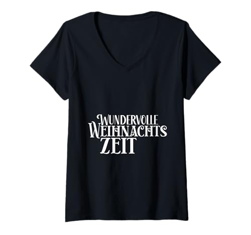Damen Wunderbare Weihnachtszeit! Weihnachten Winter Schnee T-Shirt mit V-Ausschnitt Damen Wunderbare Weihnachtszeit! Weihnachten Winter Schnee T-Shirt mit V-Ausschnitt von Cute Winter and Christmas Designs
