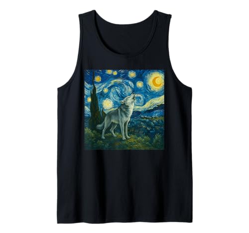 Wolf Sternennacht Heulender Mond lustiger Wolf für Männer Frauen Kinder Tank Top Wolf Sternennacht Heulender Mond lustiger Wolf für Männer Frauen Kinder Tank Top von Cute Wolf lovers Van Gogh Apparel Graphic