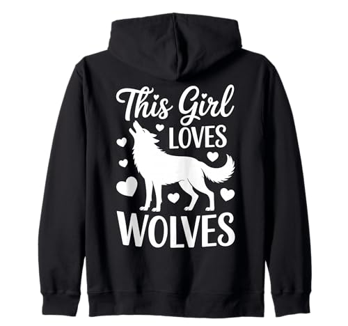 Dieses Mädchen liebt Wölfe Cute Wolf Kapuzenjacke Dieses Mädchen liebt Wölfe Cute Wolf Kapuzenjacke von Cute Wolves Cool Wolf Design