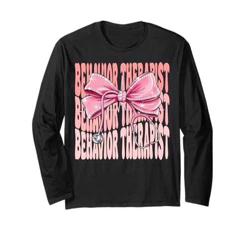 Verhaltenstherapeutin Wochentag für Frauen Rosa Kokette Schleife Langarmshirt Verhaltenstherapeutin Wochentag für Frauen Rosa Kokette Schleife Langarmshirt von Cute and Funny Coquette Behavior Therapist
