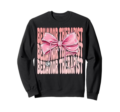 Verhaltenstherapeutin Wochentag für Frauen Rosa Kokette Schleife Sweatshirt Verhaltenstherapeutin Wochentag für Frauen Rosa Kokette Schleife Sweatshirt von Cute and Funny Coquette Behavior Therapist