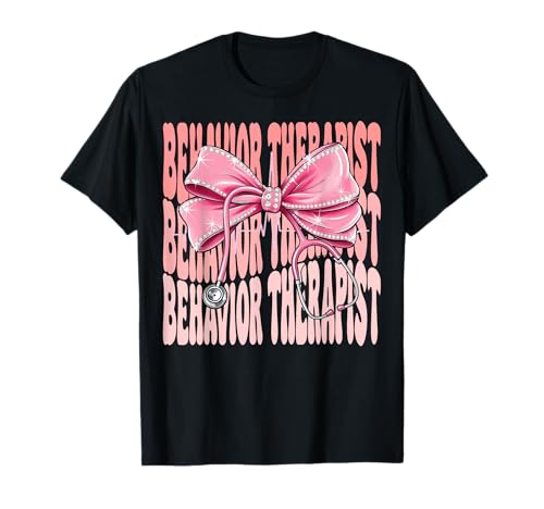 Verhaltenstherapeutin Wochentag für Frauen Rosa Kokette Schleife T-Shirt Verhaltenstherapeutin Wochentag für Frauen Rosa Kokette Schleife T-Shirt von Cute and Funny Coquette Behavior Therapist