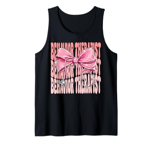 Verhaltenstherapeutin Wochentag für Frauen Rosa Kokette Schleife Tank Top Verhaltenstherapeutin Wochentag für Frauen Rosa Kokette Schleife Tank Top von Cute and Funny Coquette Behavior Therapist