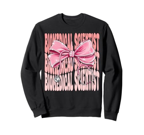 Biomedizinische Wissenschaftlerin Wochentag für Frauen Rosa Kokette Schleife Sweatshirt von Cute and Funny Coquette Biomedical Scientist