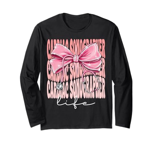 Herzsonographer Lebenswoche Tag für Frauen Kokette Bogen Langarmshirt Herzsonographer Lebenswoche Tag für Frauen Kokette Bogen Langarmshirt von Cute and Funny Coquette Cardiac Sonographer Life