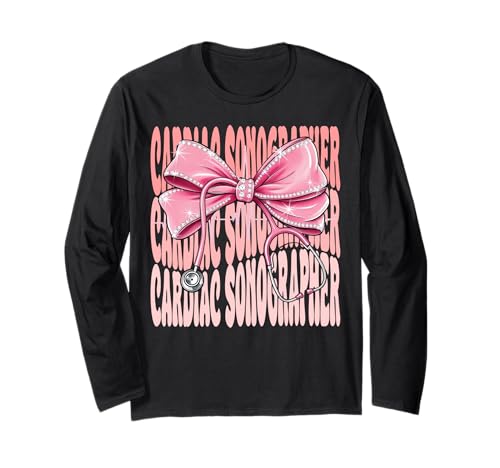 Kardiosonograph Week Day für Damen, rosa Kokettenschleife Langarmshirt Kardiosonograph Week Day für Damen, rosa Kokettenschleife Langarmshirt von Cute and Funny Coquette Cardiac Sonographer
