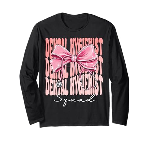 Dental Hygienist Squad Week Day für Damen, Kokettenschleife, Rosa Langarmshirt Dental Hygienist Squad Week Day für Damen, Kokettenschleife, Rosa Langarmshirt von Cute and Funny Coquette Dental Hygienist Squad