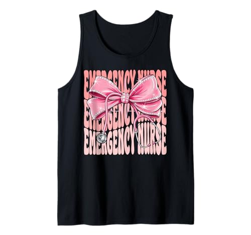 Notfall-Krankenschwesterwoche für Frauen, rosa Kokette Schleife Tank Top Notfall-Krankenschwesterwoche für Frauen, rosa Kokette Schleife Tank Top von Cute and Funny Coquette Emergency Nurse