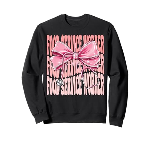 Wochentag für Frauen in der Gastronomie, rosa Kokettenschleife Sweatshirt Wochentag für Frauen in der Gastronomie, rosa Kokettenschleife Sweatshirt von Cute and Funny Coquette Food Service Worker