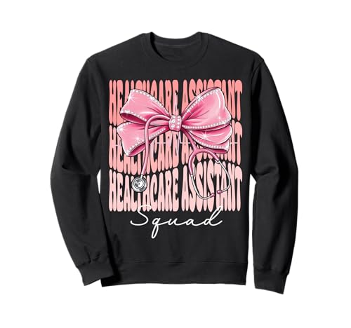 Healthcare Assistant Squad Week Day für Frauen Coquette Bow Sweatshirt von Cute and Funny Coquette Healthcare Assistant Squad