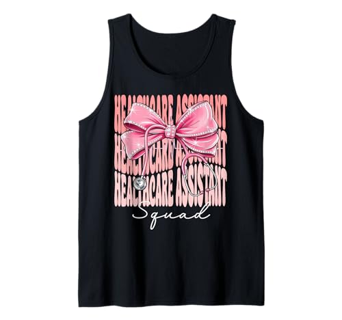 Healthcare Assistant Squad Week Day für Frauen Coquette Bow Tank Top von Cute and Funny Coquette Healthcare Assistant Squad
