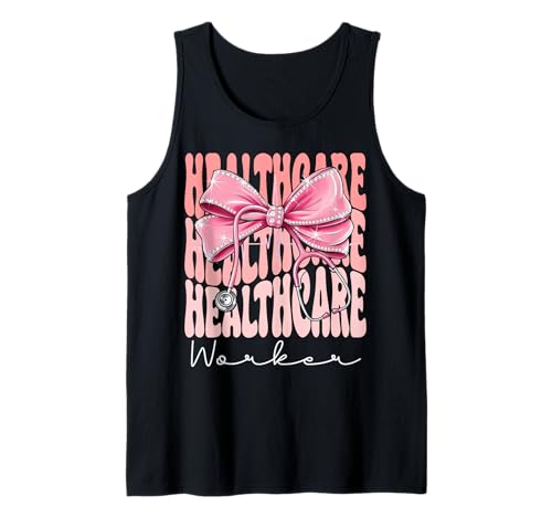 Healthcare Assistant Squad Week Day für Frauen Coquette Bow Tank Top von Cute and Funny Coquette Healthcare Assistant Squad