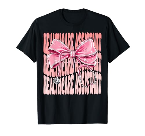 Healthcare Assistant Week Day für Damen, rosa Kokettenschleife T-Shirt Healthcare Assistant Week Day für Damen, rosa Kokettenschleife T-Shirt von Cute and Funny Coquette Healthcare Assistant