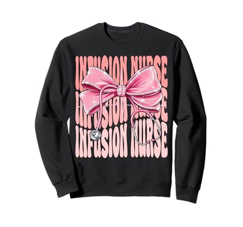 Infusion Krankenschwester-Woche Tag für Frauen Kokette Schleife Stethoskop Sweatshirt von Cute and Funny Coquette Infusion Nurse