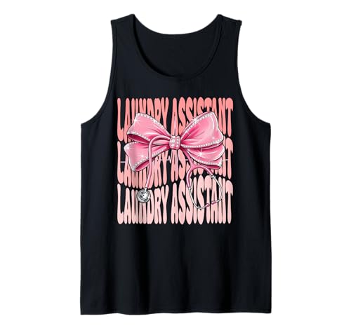 Wäscheassistent Wochentag für Frauen Rosa Kokette Schleife Tank Top Wäscheassistent Wochentag für Frauen Rosa Kokette Schleife Tank Top von Cute and Funny Coquette Laundry Assistant