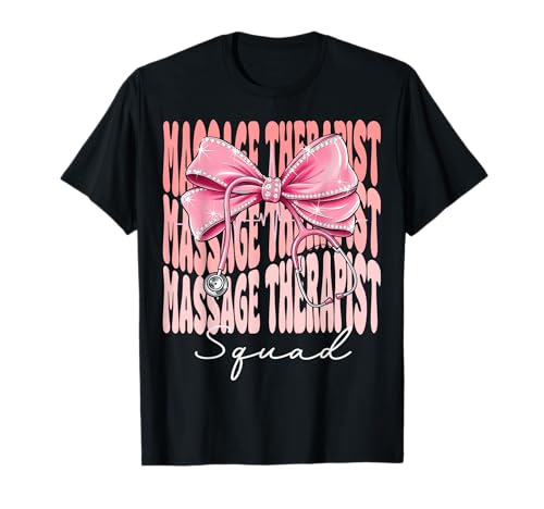 Massagetherapeutin Squad Woche Tag für Frauen, rosa Kokette Schleife T-Shirt Massagetherapeutin Squad Woche Tag für Frauen, rosa Kokette Schleife T-Shirt von Cute and Funny Coquette Massage Therapist Squad