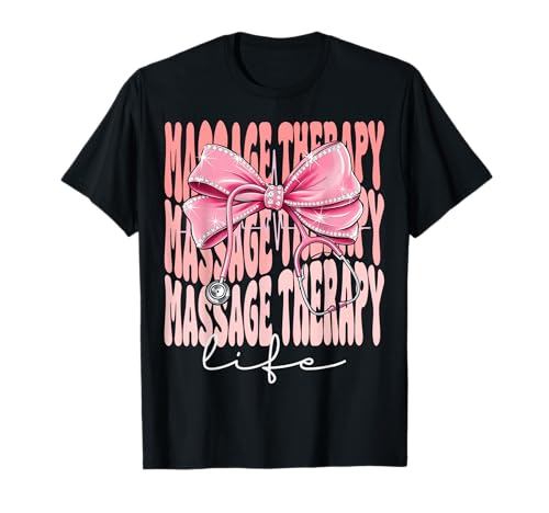 Massagetherapie Lebenswoche Tag für Frauen Rosa Kokette Schleife T-Shirt Massagetherapie Lebenswoche Tag für Frauen Rosa Kokette Schleife T-Shirt von Cute and Funny Coquette Massage Therapy Life